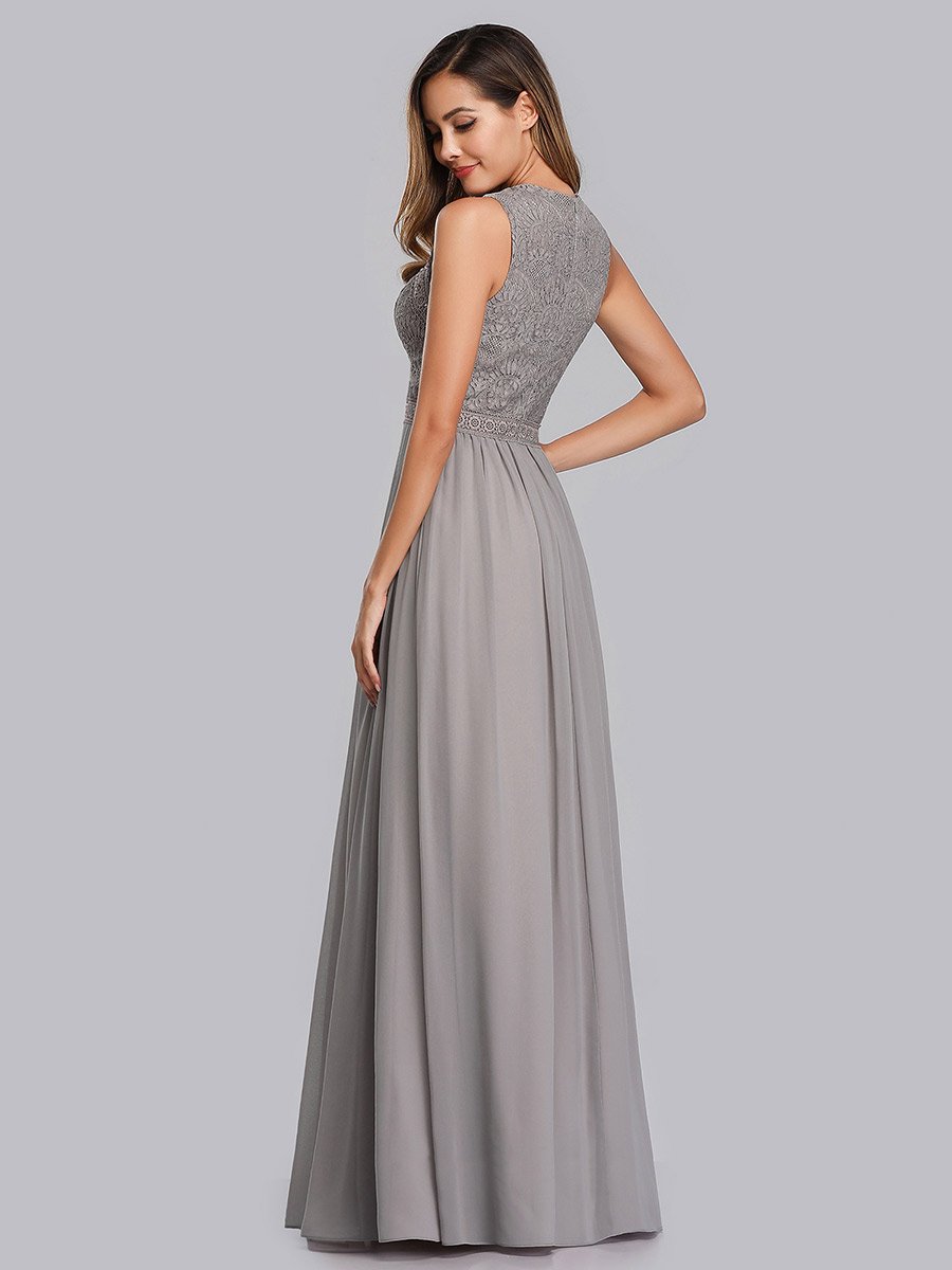 Lace Bodice w/ Pleated Skirt EFEP07391 Grey – Etcetera Bridal
