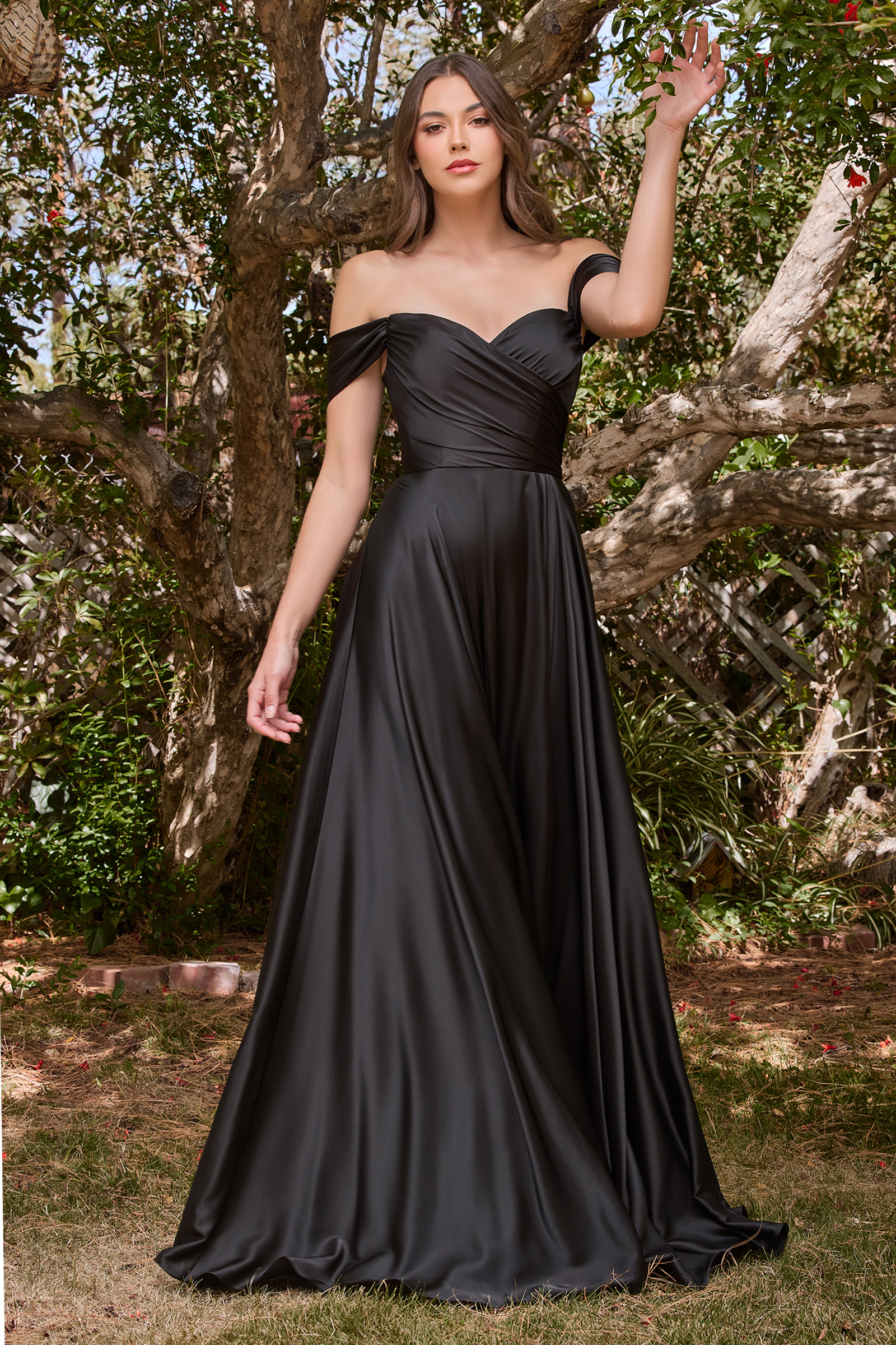 A Line V Neck Backless Black Satin Long Prom Dress, Backless Black For –  abcprom